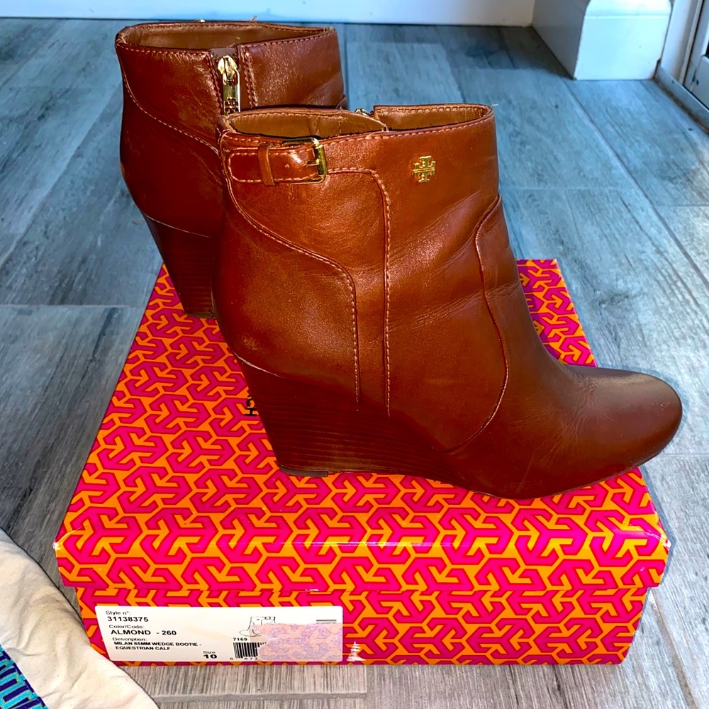 💋💋TORY BURCH sz10 Milan Wedge Bootie authentic😻 Free Shipping